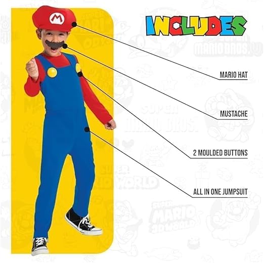 Disguise Super Mario Bros. Mario Costume (3 4YR)