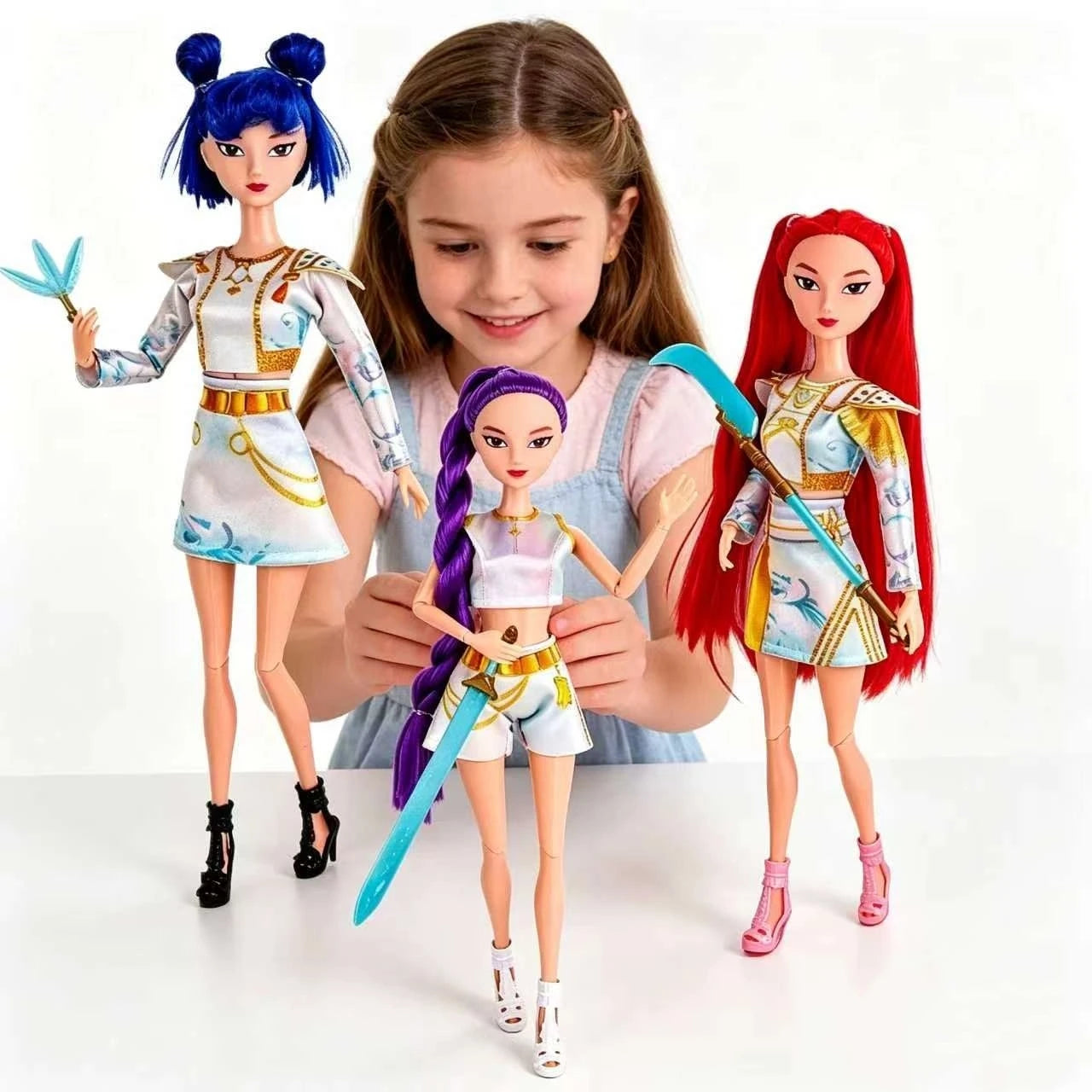 2026 New Kpop Demon Hunters Action Figure Toy Rumi Mira Zoey Beautiful Princess Baby Girl Dolls Plastic DIY Toy for Girls