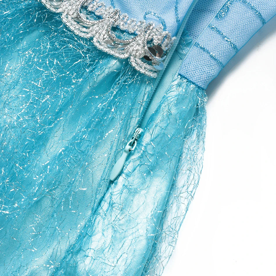 LED Luminous Elsa Dresses for Girls 2026 Carnival Kids Elegant Cosplay Princess Children Gowns Clothing Party Gown Outfits