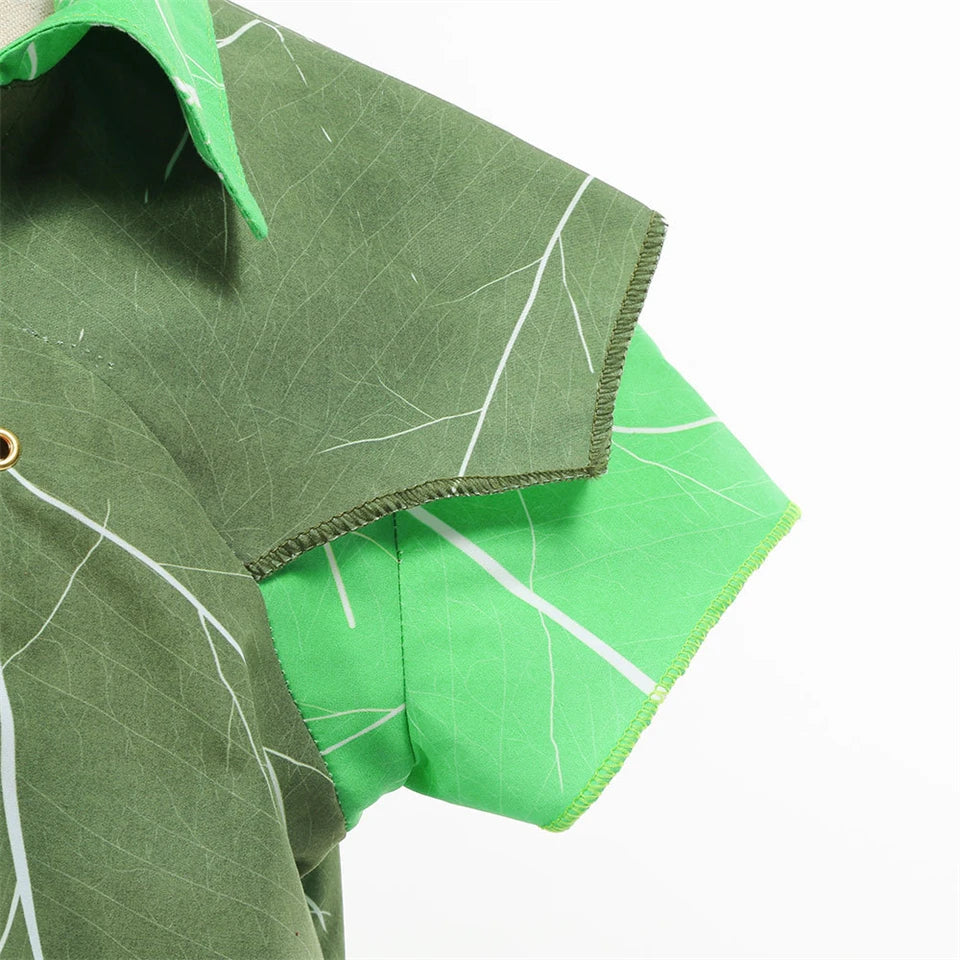 Peter Pan Prince Green Forest Elf Boys Outfit Halloween Cosplay Party Adventure Children Costume Fairy Tale Themed Kids Clothes