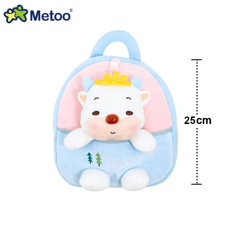 Plush Backpack Little Kid Preschool Ages 1-5 Backpack with Detachable Doll Boys Girls Toddler Backpack Metoo Rabbit Doll