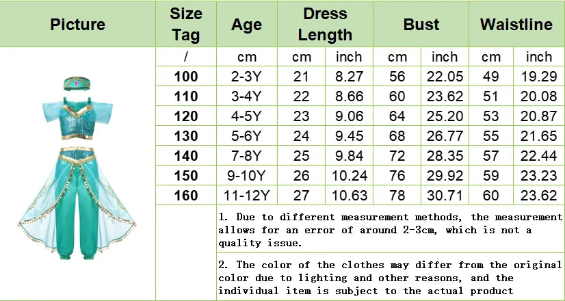 Girls Jasmine Elf Dress Kids Cosplay Fancy Flowers Christmas Birthday Costume Carnival Disguise Princess Party Clothes 2-10T