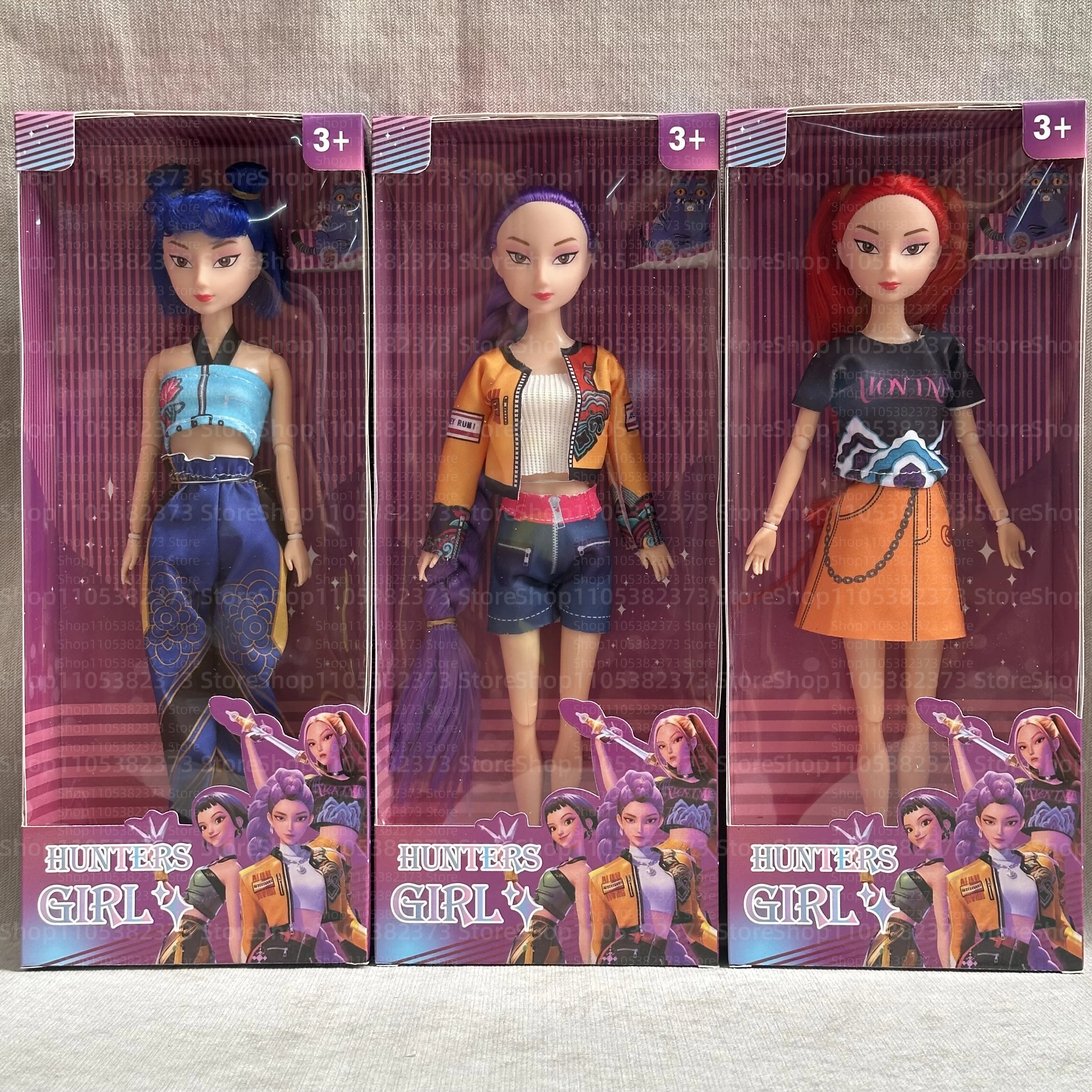 2026 New Kpop Demon Hunters Action Figure Toy Rumi Mira Zoey Beautiful Princess Baby Girl Dolls Plastic DIY Toy for Girls