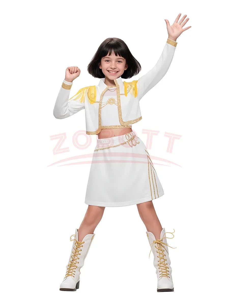 2026 HOT Kpop Demon Hunter Anime Movie Kids Cosplay Rumi Zoey Mira 3D Print Costume Suit Clothes KPop Rumi Zoey Cosplay Outfit