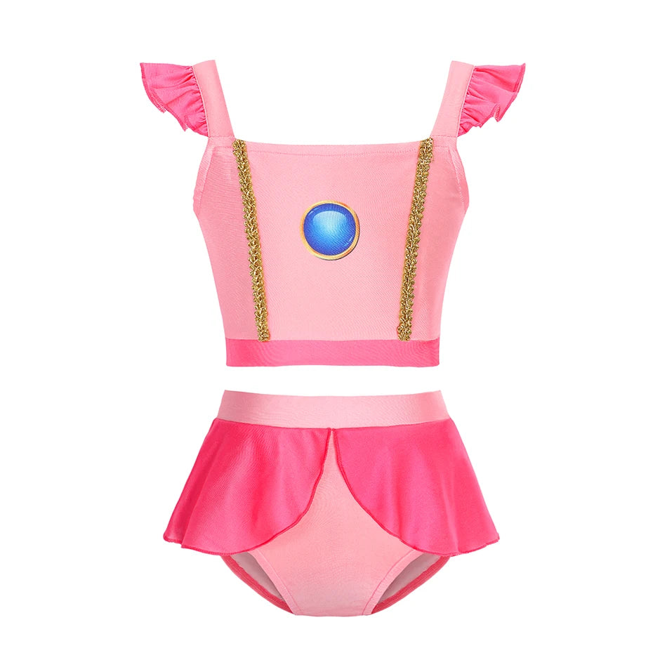 Elsa Princess Bodysuit Swimwear for Baby Girls 2PCS Girls Swimsuit Anna Elsa Swimwear Childrens Bikini Beachwear Clothes