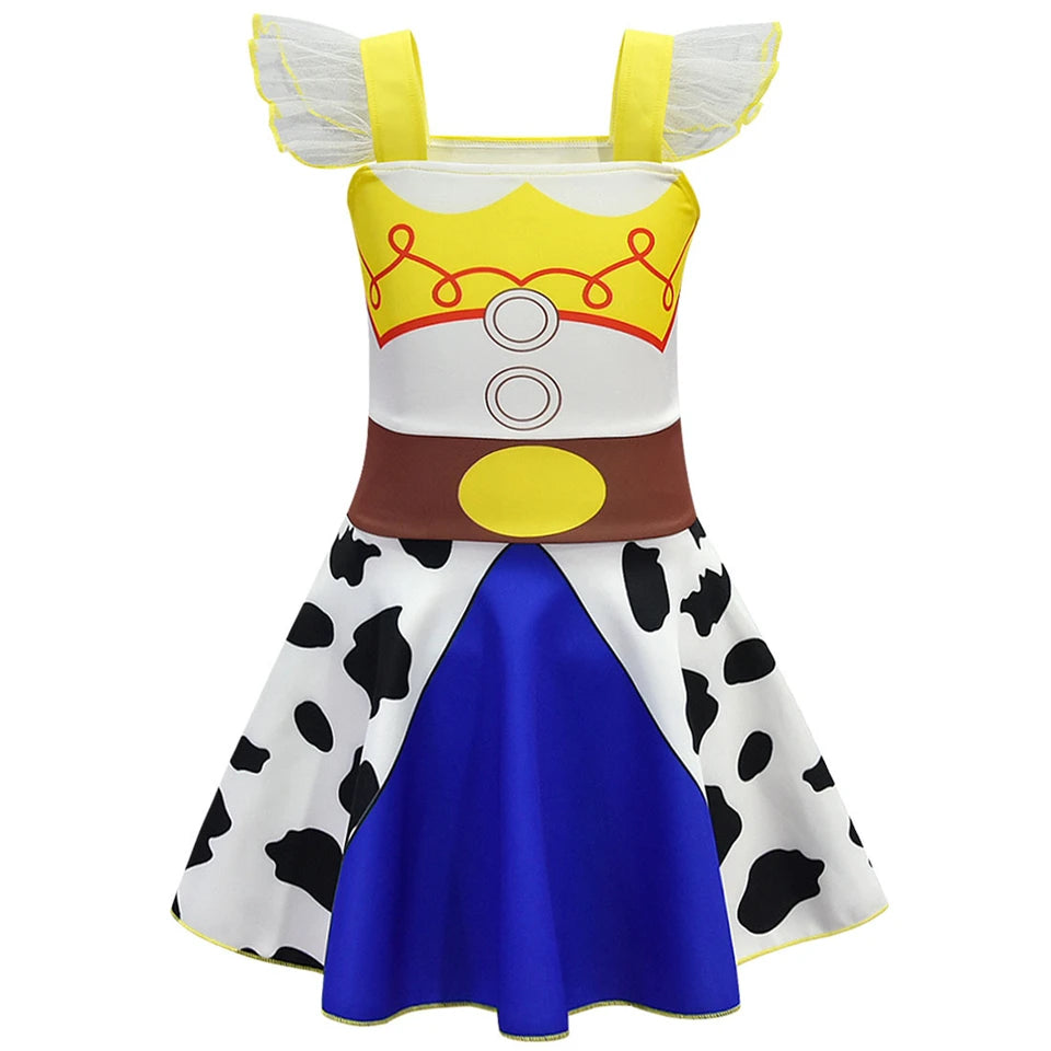 Infant Christmas Jessie Dress New Year Toy Movie Costume Girls Tutu Dress 1 2 3 4 5 6 Years Old Baby Girl Birthday Party Dress