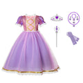 Girl Princess Purple Sequined Lace Skirt Kids Halloween Cosplay Tangled Costume Birthday Party Costume Mesh Bow Clothing 2025