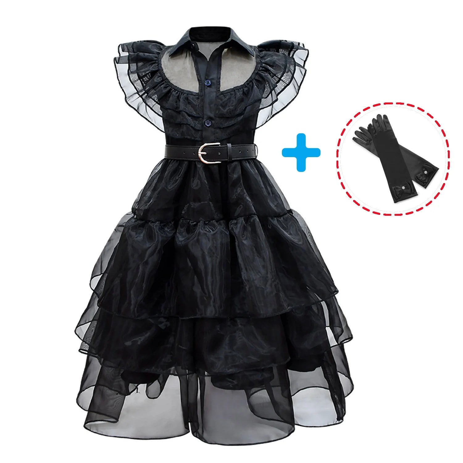 2025 Girls Dark And Sweet Cool Style Dresses Children Cosplay Halloween Carnival Costumes Kids Dancing Party Disguise Outfit