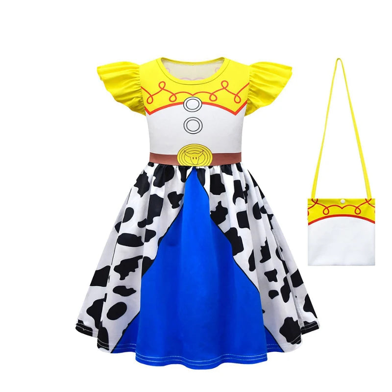 Infant Christmas Jessie Dress New Year Toy Movie Costume Girls Tutu Dress 1 2 3 4 5 6 Years Old Baby Girl Birthday Party Dress