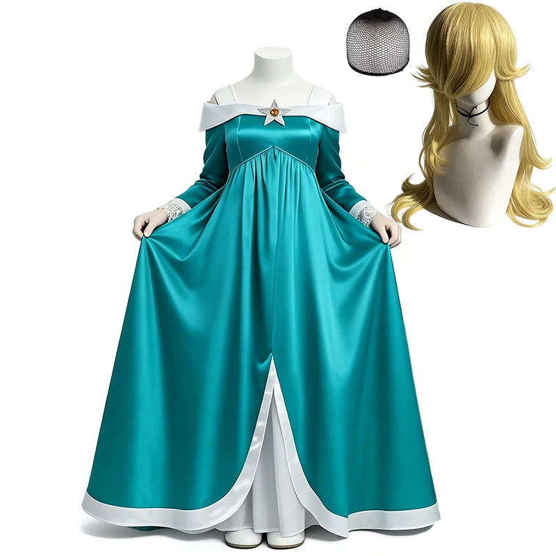 Kids Princess Rosalina Dress for Girls Halloween Cosplay Masquerade Ball Children's Costume Comic Con Elegant Party Kids Clothes