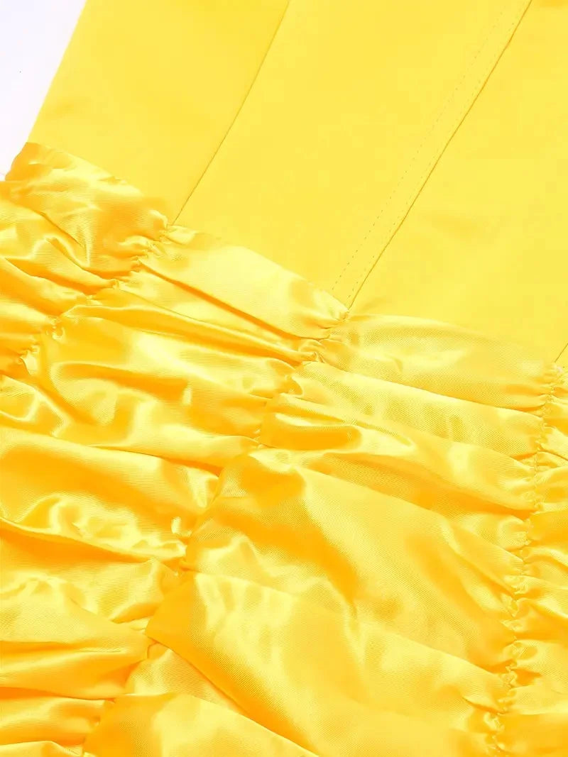 Belle Costume for Girls Cosplay Yellow Princess Dress Beauty and The Beast Costumes Girls Birthday Party Children Clothes Gown