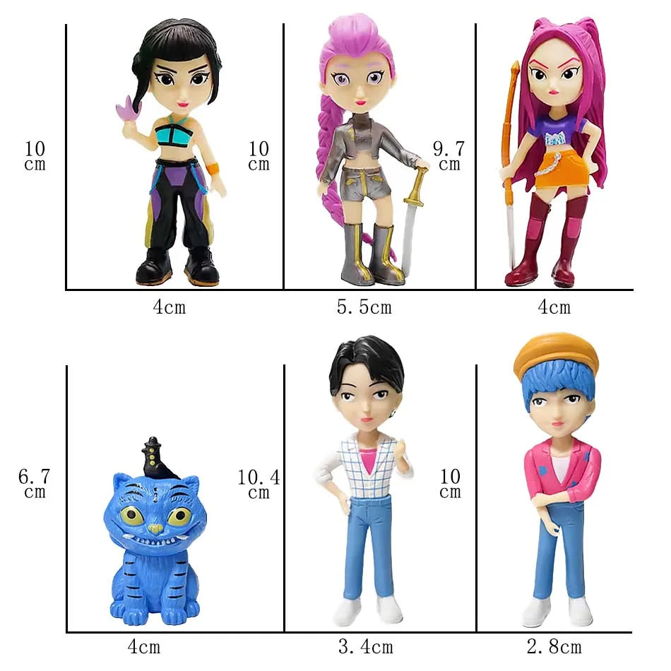 HOT K-pops D-emon H-unters Figure Rumi Zoe Mira anime polyvinyl chloride character collection desktop trinkets Childrens gift