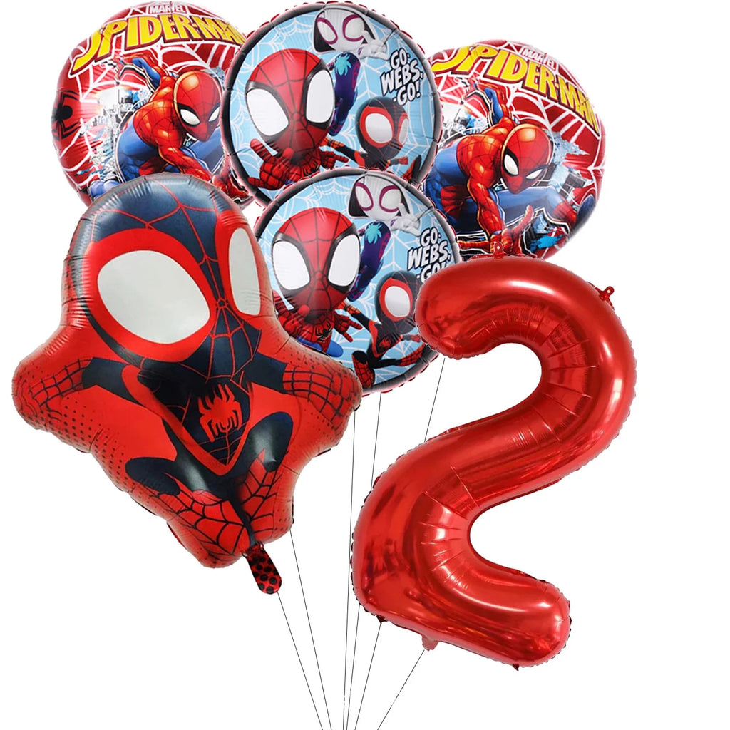 Spidey Giant Balloons Avengers Birthday Decorations 1-9 Number Balloons Superhero Photo Props Kids Party Supplies Boys Rewards