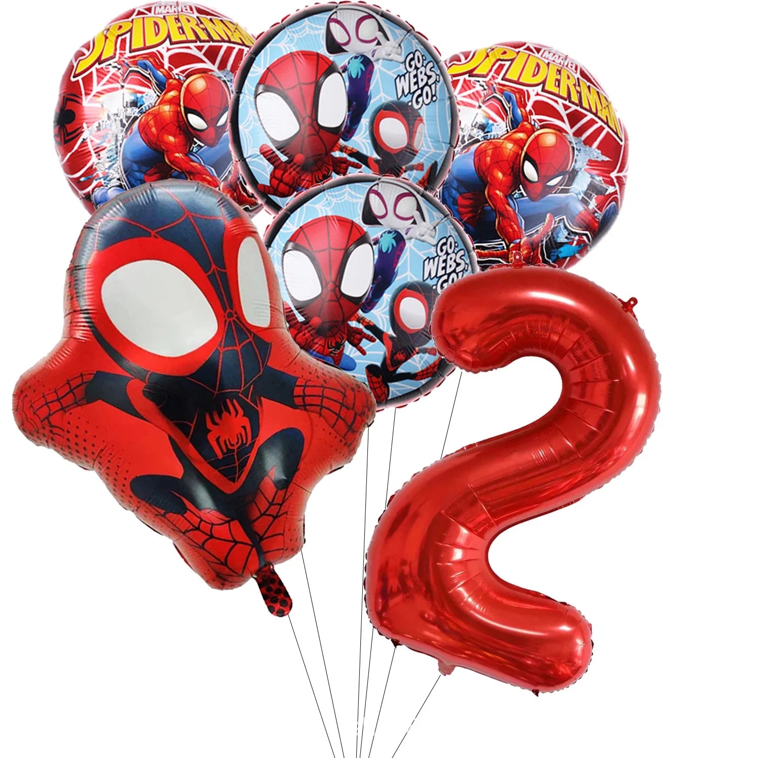 Spidey Giant Balloons Avengers Birthday Decorations 1-9 Number Balloons Superhero Photo Props Kids Party Supplies Boys Rewards