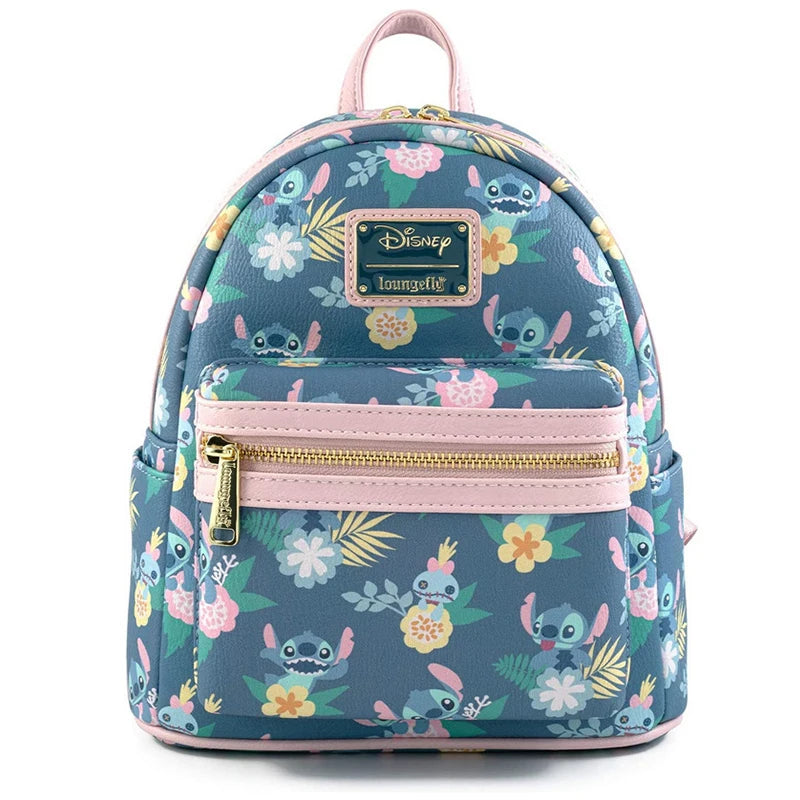 Disney Inside Out Sadness Cosplay Mini-Rucksack PU Leather Backpack Cartoon Lotso Stitch Fashion Cute Girl Storage Bag