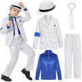 Kids Michael Jackson Costume Cosplay Dance Star Shiny Pants 80s 90s Stage Party Outfits for Boys Children's Clothing Set