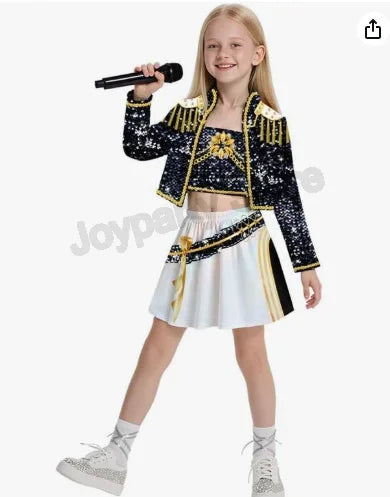 2026 HOT Kpop Demon Hunter Anime Movie Kids Cosplay Rumi Zoey Mira 3D Print Costume Suit Clothes KPop Rumi Zoey Cosplay Outfit