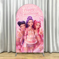 Pink Kpop Demon Hunters Arch Backdrop Cover Spandex Chiara Arch Set for Girl Birthday Party Photo Booth Studio Decor Supplies