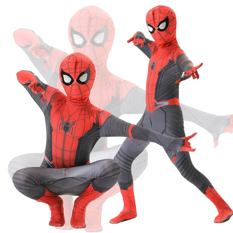 Spiderman Costume for Kids Adult Tobey Maguire Cosplay Bodysuit Superhero Zentai Suit Jumpsuit Halloween Carnival Party Costumes