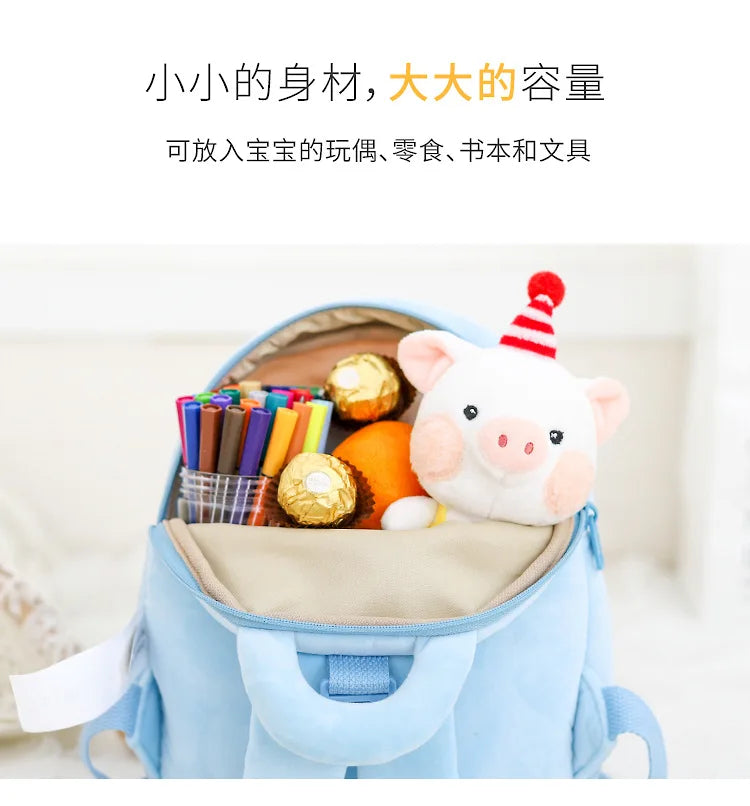 Plush Backpack Little Kid Preschool Ages 1-5 Backpack with Detachable Doll Boys Girls Toddler Backpack Metoo Rabbit Doll