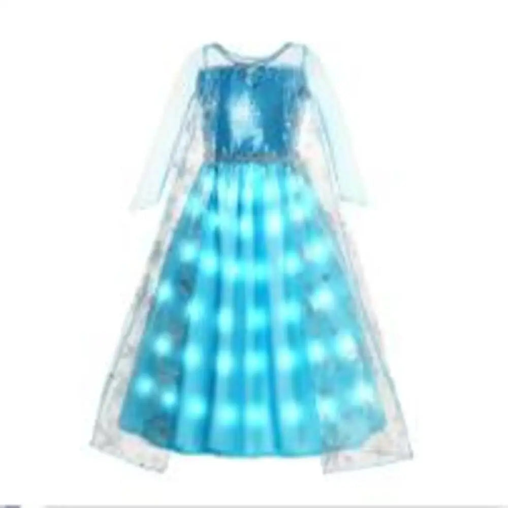 2025 LED Light Dresses Elsa for Girls Kids Cosplay Costumes Christmas Party Prom Gown Robe Play Clothes Princess Dress Up