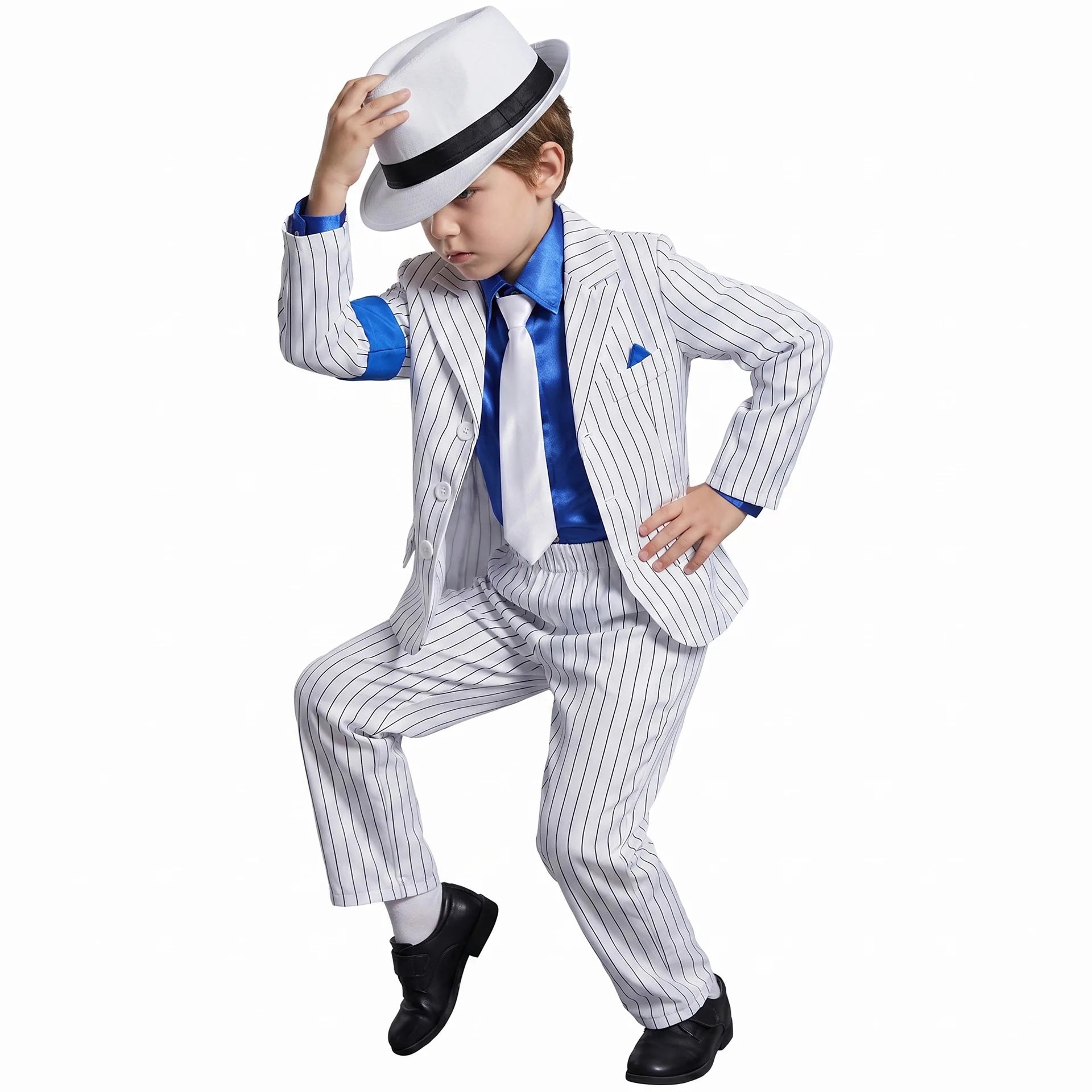 Kids Michael Jackson Costume Cosplay Dance Star Shiny Pants 80s 90s Stage Party Outfits for Boys Children's Clothing Set