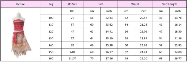 Summer Moana Girl Cosplay Party Dress Children Princess Carnival Christmas Dress With Wig Necklace Wreath Pig Chicken Doll