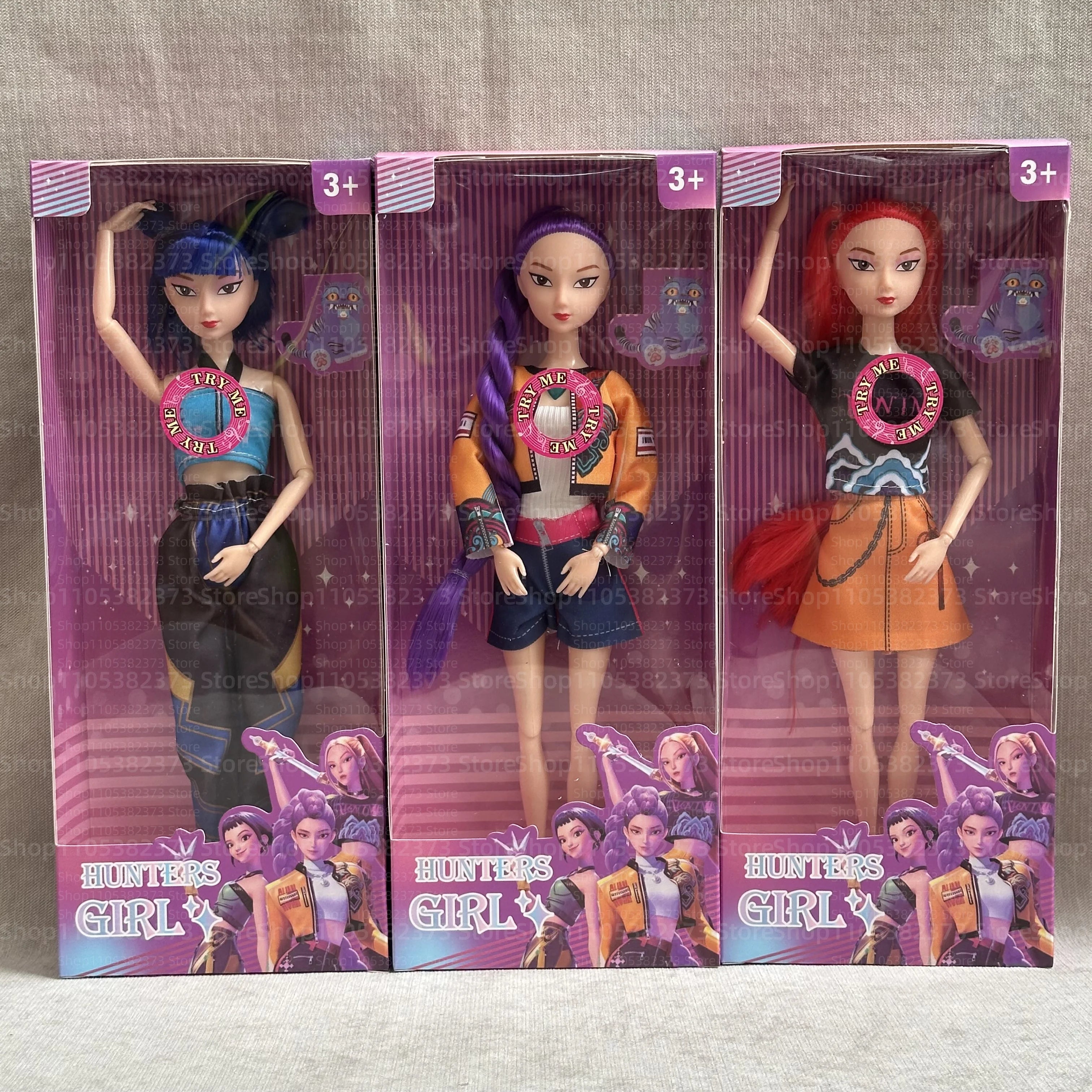 2026 New Kpop Demon Hunters Action Figure Toy Rumi Mira Zoey Beautiful Princess Baby Girl Dolls Plastic DIY Toy for Girls