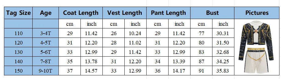 Girls Cosplay Fashion 3 PCS Coat Vest Pant Set Popular Stage Performance Dress Up Uniform Children Singer Show Party Costume