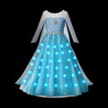 LED Luminous Elsa Dresses for Girls 2026 Carnival Kids Elegant Cosplay Princess Children Gowns Clothing Party Gown Outfits