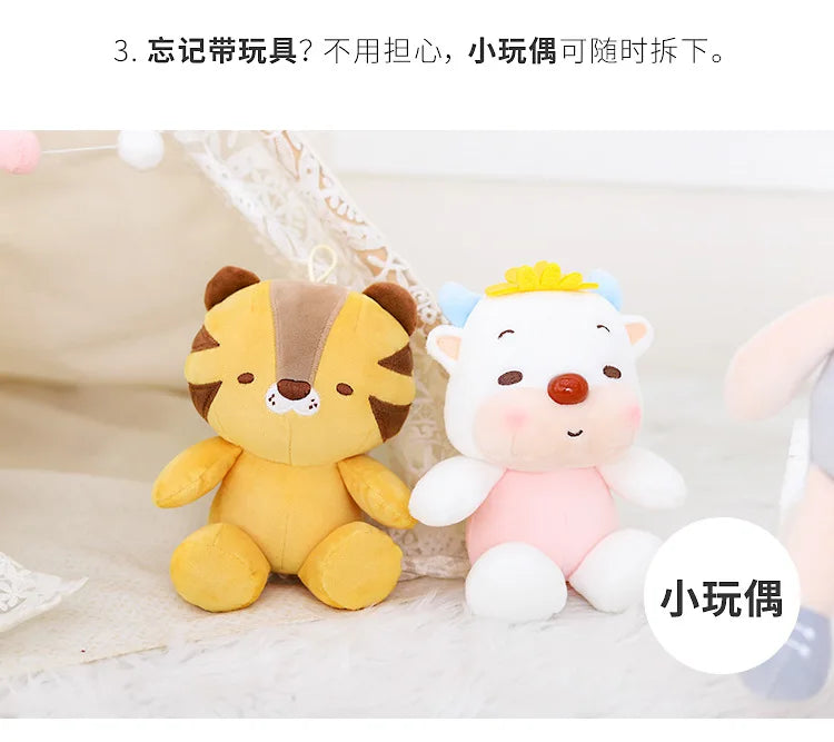 Plush Backpack Little Kid Preschool Ages 1-5 Backpack with Detachable Doll Boys Girls Toddler Backpack Metoo Rabbit Doll