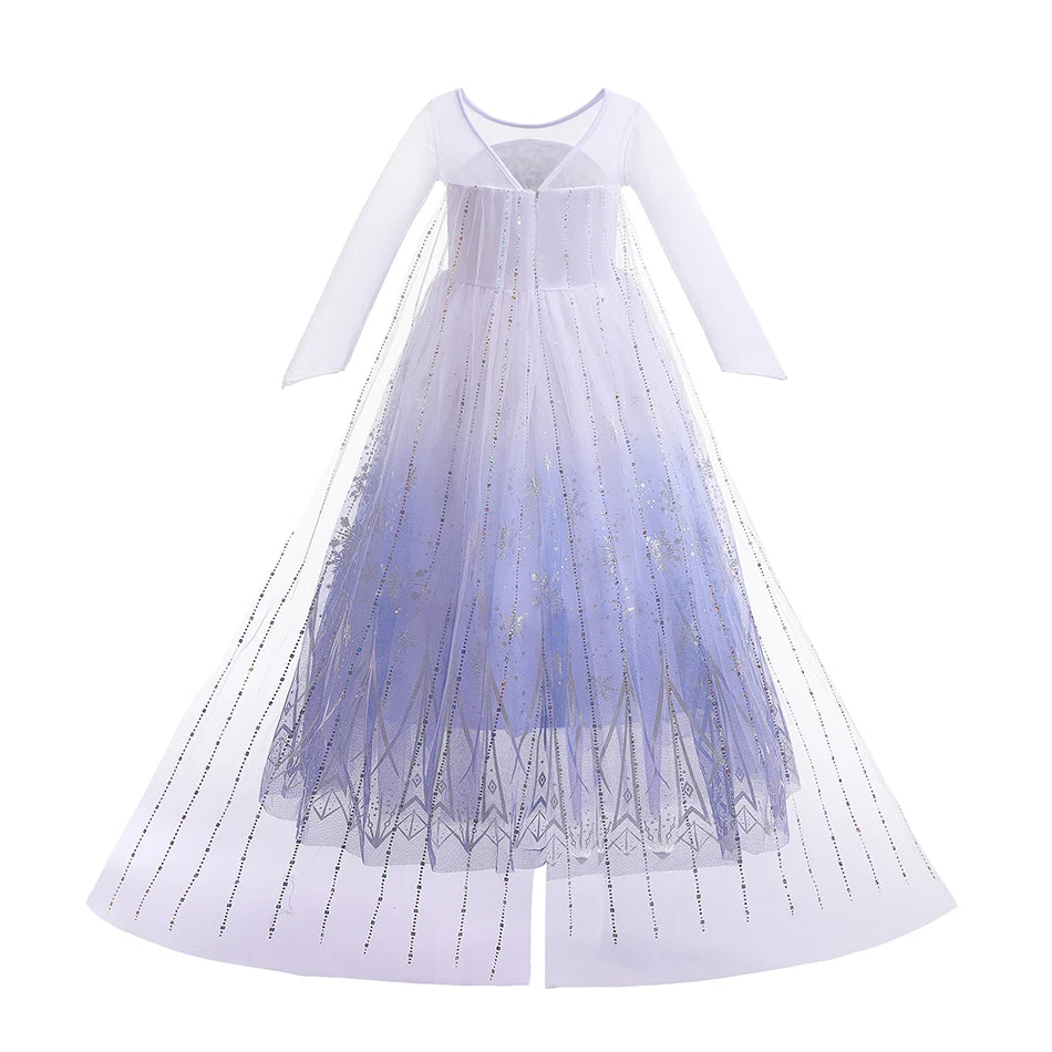 Girls Princess Dress Kids Elsa Anna Snow White Aurora Belle Rapunzel Peach Halloween Costume Children Birthday Party Clothes