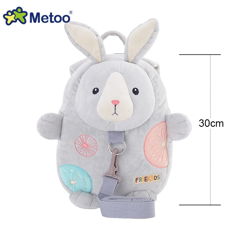 Plush Backpack Little Kid Preschool Ages 1-5 Backpack with Detachable Doll Boys Girls Toddler Backpack Metoo Rabbit Doll