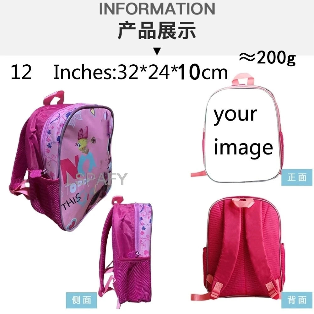 KPop Demon Hunters School Bags Rumi Mira Zoey 12inch Boys Girls Backpack Soft Pink Mochilas Cartoon School Bags