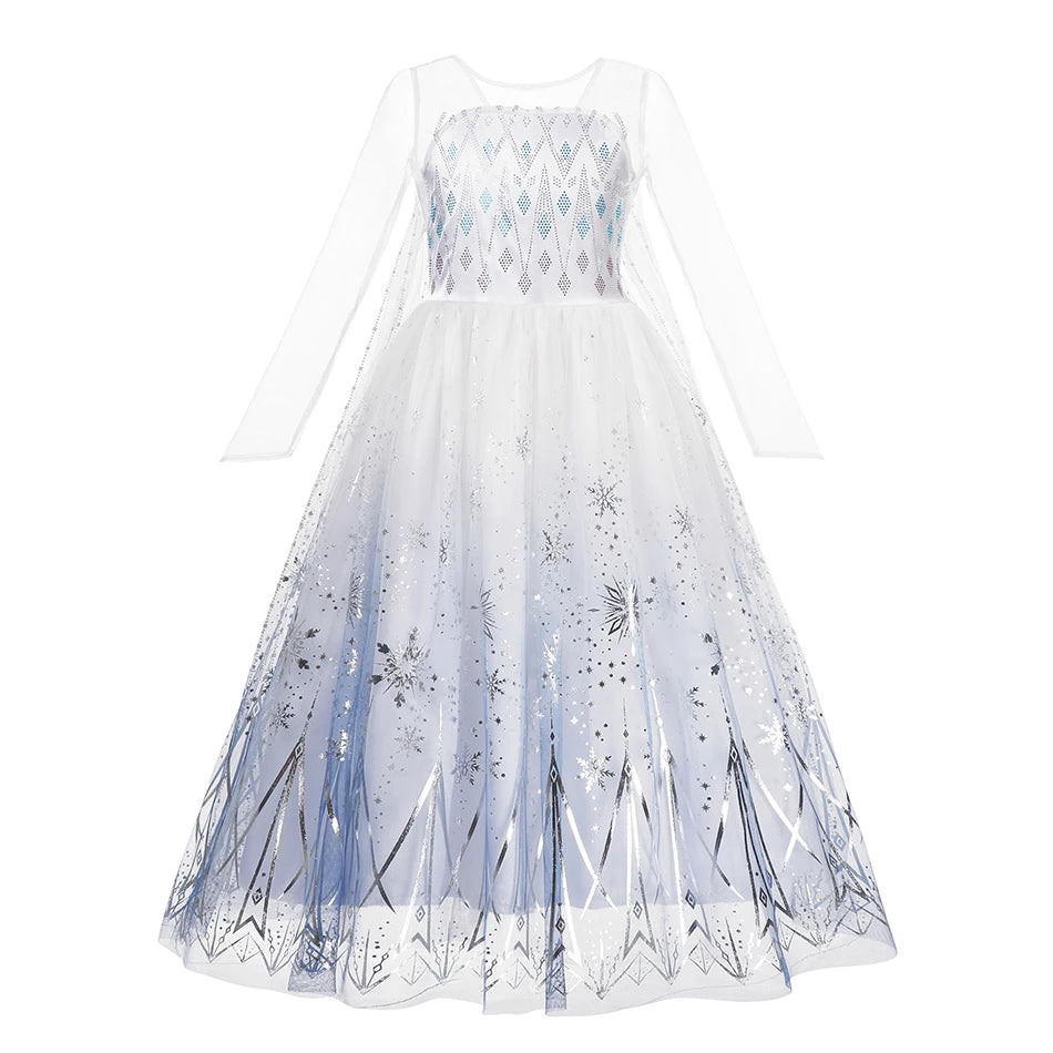 2025 LED Light Dresses Elsa for Girls Kids Cosplay Costumes Christmas Party Prom Gown Robe Play Clothes Princess Dress Up