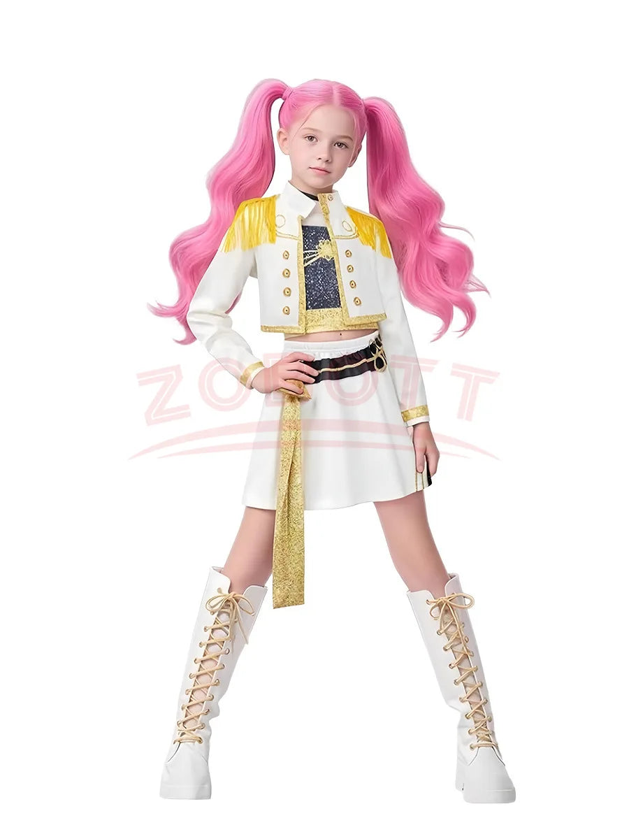 2026 HOT Kpop Demon Hunter Anime Movie Kids Cosplay Rumi Zoey Mira 3D Print Costume Suit Clothes KPop Rumi Zoey Cosplay Outfit