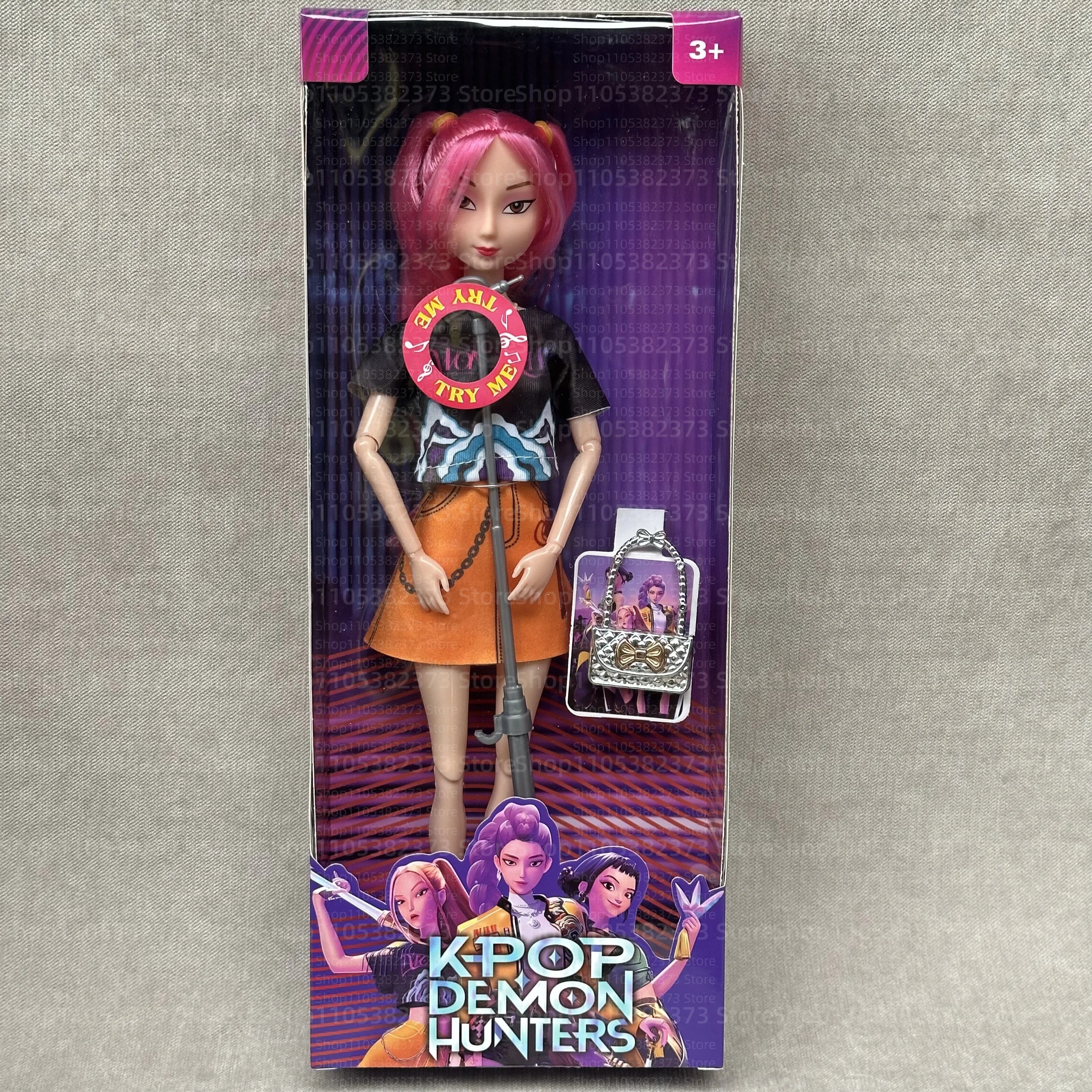 2026 New Kpop Demon Hunters Action Figure Toy Rumi Mira Zoey Beautiful Princess Baby Girl Dolls Plastic DIY Toy for Girls