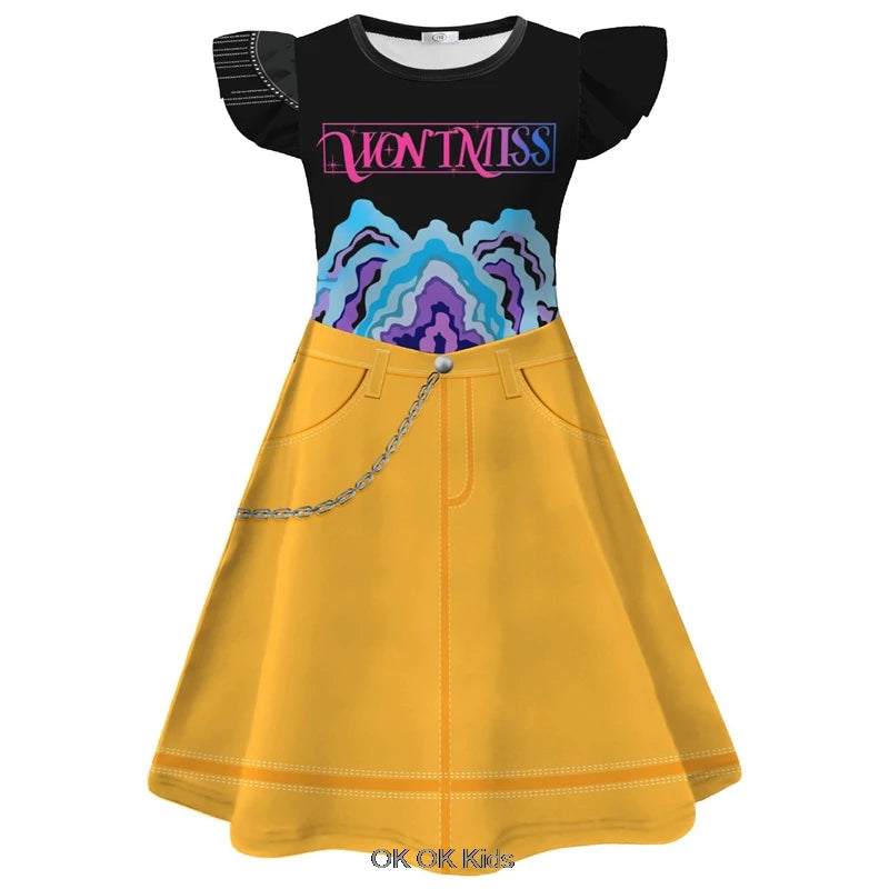 Cosplay Costume KPop Demon Hunters Kids Clothes Baby Girl's Cartoon Dresses Children's Casual Girl Dress And Bag Holiday Gifts