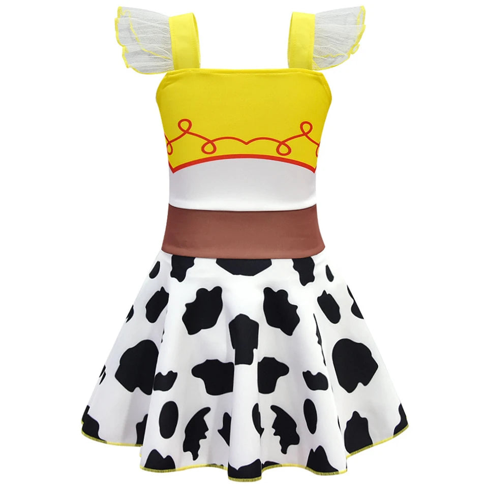 Infant Christmas Jessie Dress New Year Toy Movie Costume Girls Tutu Dress 1 2 3 4 5 6 Years Old Baby Girl Birthday Party Dress