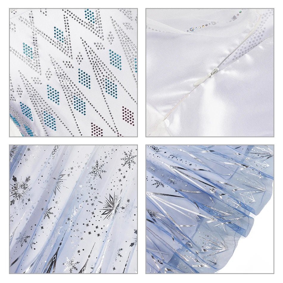 2025 LED Light Dresses Elsa for Girls Kids Cosplay Costumes Christmas Party Prom Gown Robe Play Clothes Princess Dress Up