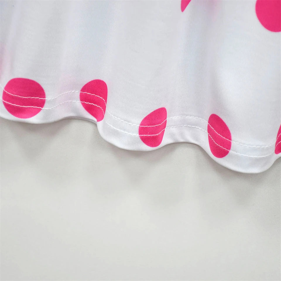 Fancy Little Girl Bo Peep Costume Pink Polka Dot Dress Halloween Cosplay Birthday Party Children's Costume Carnival Kids Clothes