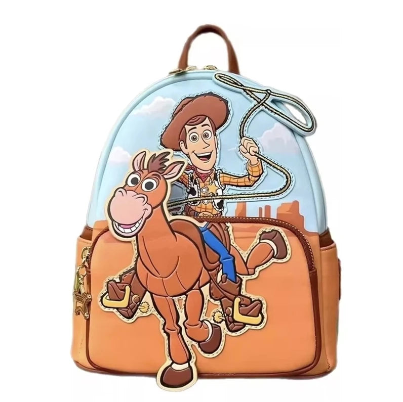 Disney Inside Out Sadness Cosplay Mini-Rucksack PU Leather Backpack Cartoon Lotso Stitch Fashion Cute Girl Storage Bag