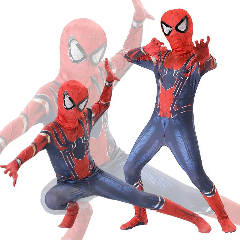 Spiderman Costume for Kids Adult Tobey Maguire Cosplay Bodysuit Superhero Zentai Suit Jumpsuit Halloween Carnival Party Costumes