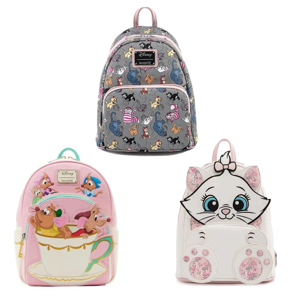 The Aristocats Marie Lady Floral Footsy Double Strap Shoulder Bag Mini Backpack Cute Backpack Bags for Women School Backpack