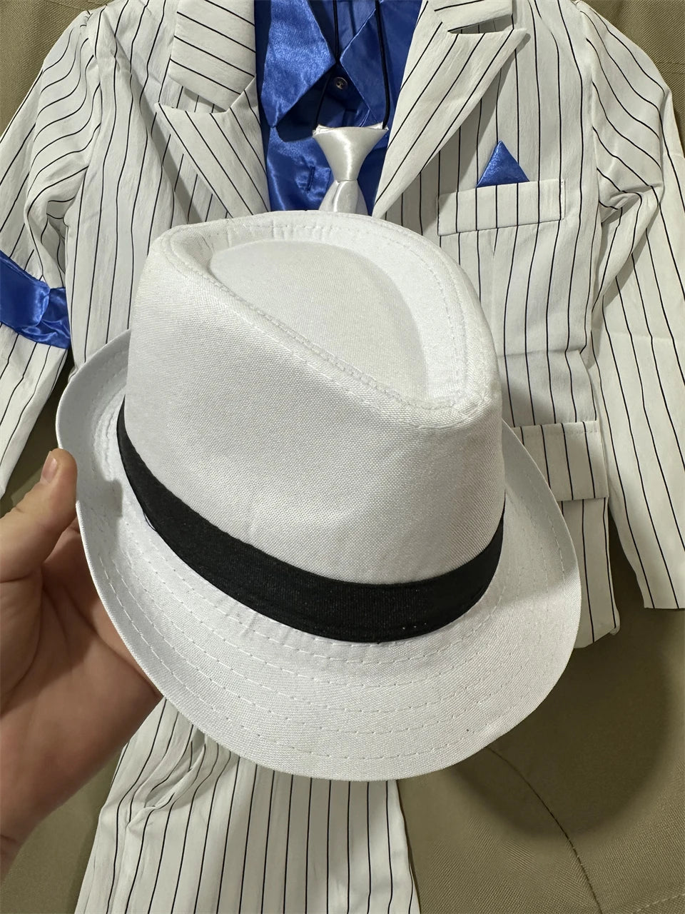 Pop Music Star Jackson Boys Clothes Halloween Cosplay Stage Performance Children's Costume Carnival Kids Retro 80s Stripe Suit