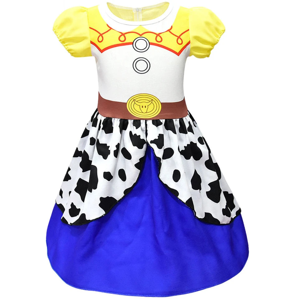 Infant Christmas Jessie Dress New Year Toy Movie Costume Girls Tutu Dress 1 2 3 4 5 6 Years Old Baby Girl Birthday Party Dress