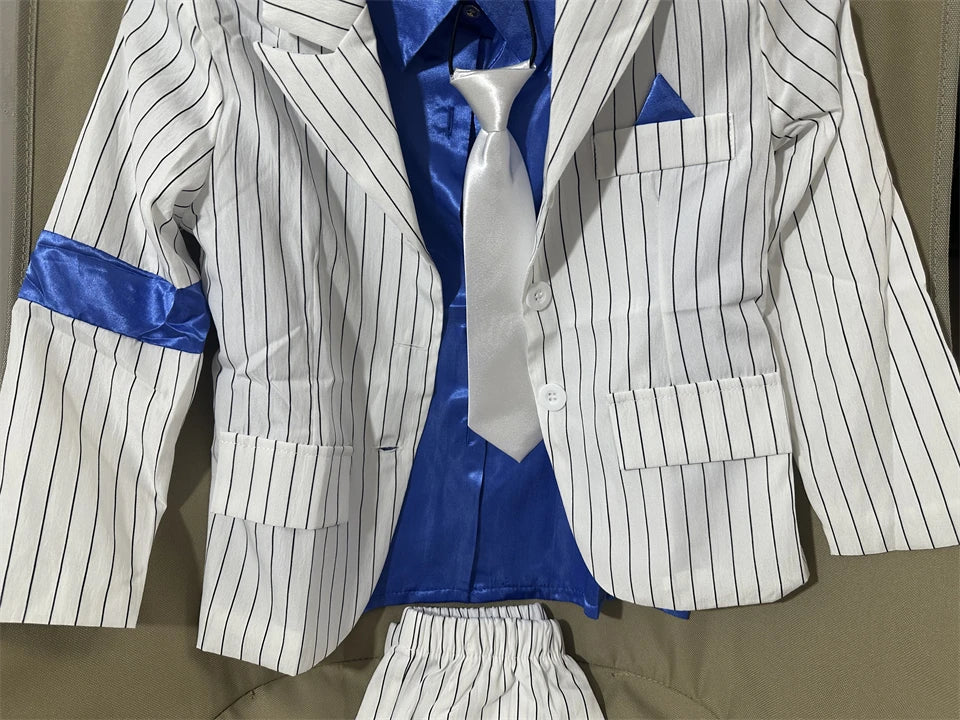 Pop Music Star Jackson Boys Clothes Halloween Cosplay Stage Performance Children's Costume Carnival Kids Retro 80s Stripe Suit