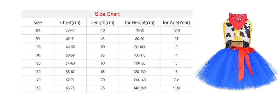 Infant Christmas Jessie Dress New Year Toy Movie Costume Girls Tutu Dress 1 2 3 4 5 6 Years Old Baby Girl Birthday Party Dress