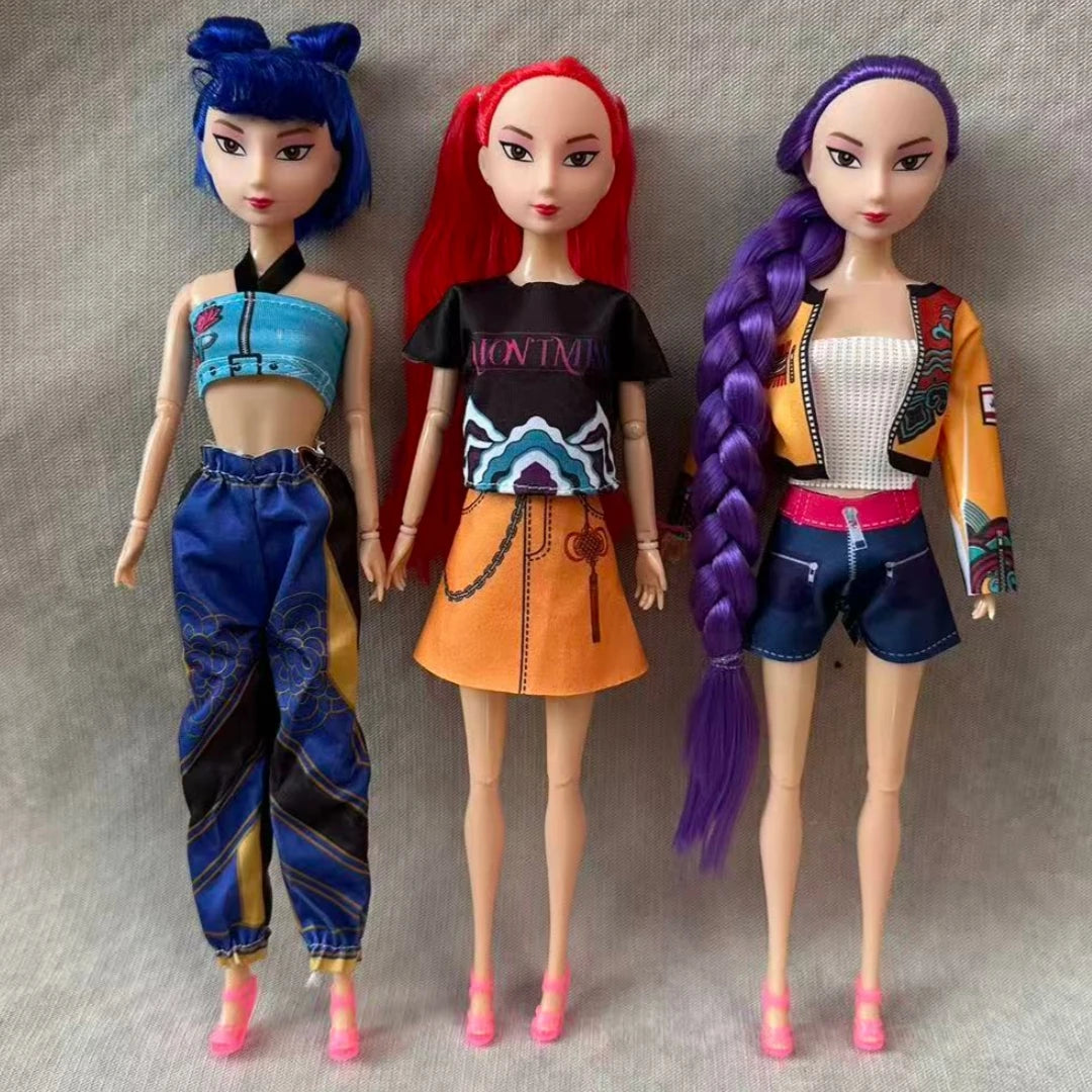 2026 New Kpop Demon Hunters Action Figure Toy Rumi Mira Zoey Beautiful Princess Baby Girl Dolls Plastic DIY Toy for Girls