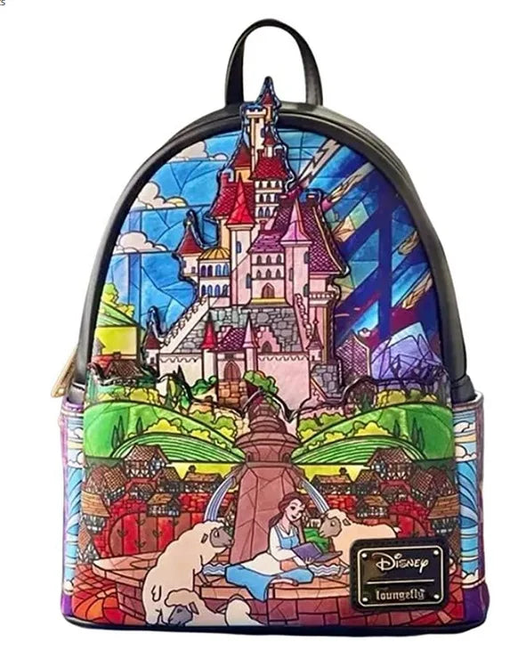 Disney Inside Out Sadness Cosplay Mini-Rucksack PU Leather Backpack Cartoon Lotso Stitch Fashion Cute Girl Storage Bag
